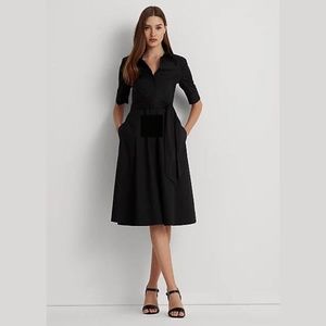 Cynthia Steffe Maya Tie Waist Fit And Flare Short Sleeve Shirtdress